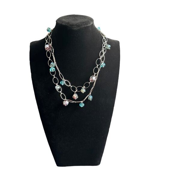 Vintage Lot‎ of 6 Teal And Blue Beaded Statement Necklaces - Picture 7 of 10